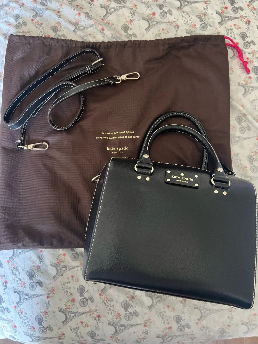 Kate Spade Wellesley Alessa Black Satchel Purse